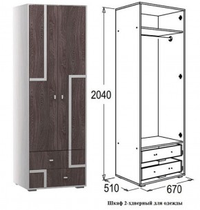 Шкаф 670 мм 2-х дверный для одежды Омега 16 (штанга) в Сысерти - sysert.mebel-e96.ru | фото